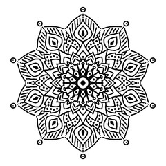 Mandala. Round Ornament Pattern. Decorative elements and Hand drawn background.