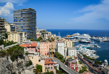 Fototapeta na wymiar View of the harbor and part of the state of Monaco