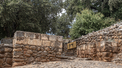 The [Israeli] Main Gate of the ancient Israeli town of Tel Dan [Laish], Dan Nature Reserve, Upper Galilee, Northern Israel, Israel