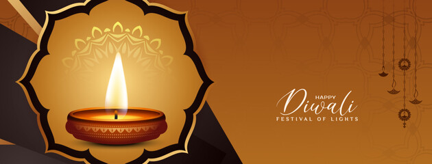 Beautiful Happy Diwali festival cultural classic banner design