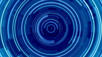 Abstract circle blue future technology background.