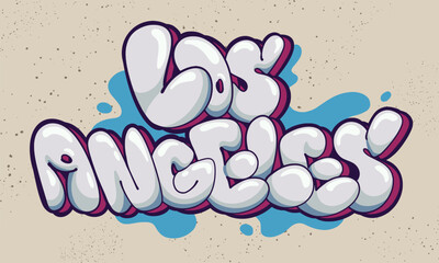 los Angeles Graffiti Bubble style hand drawn lettering