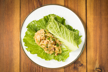 Northeast specialty snack big rice bag on a simple background