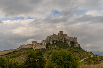 Fototapeta na wymiar view of the medieval Spis Castle in Eastern Slovakia