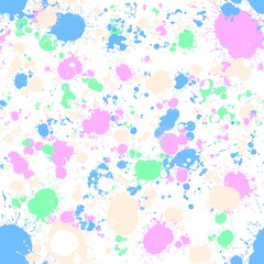 Paint blots seamless pattern. Background paint splatter digital paper.