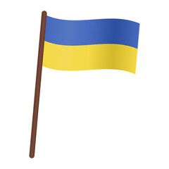 Flag of the country Ukraine. Flag on the flagpole. Vector illustration