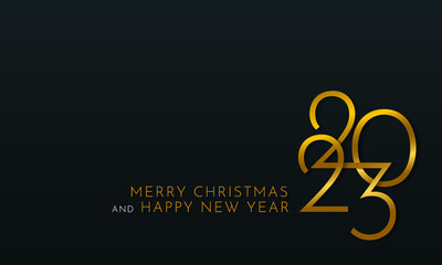 Happy New Year 2023 Greeting Card Design Template. Banner, Poster Design. Vector Illustration.