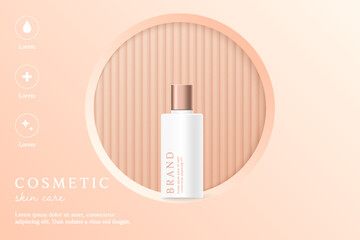 Cosmetics and skin care product ads template on orange background.