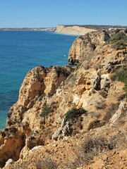 Typical rocky coastline near Lagos, Algarve - Portugal
