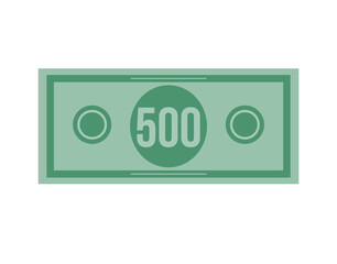 500 dollar vector illustration isolated in white background. Dollar price for sales and promotion