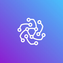 abstract tech logo line vector