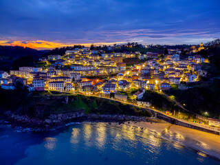 Obraz premium View of Lastres, one of the most beautiful villages of Cantabrian coast