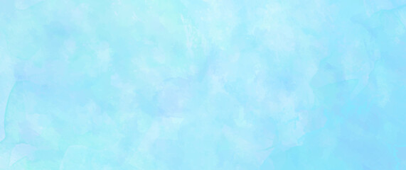 Blue watercolor vector art background for cards, flyer, poster, banner and cover design. Hand drawn illustration for your design. Place for text. Blurred watercolour texture. Grunge backdrop.