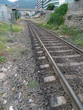 railroad tracks in the countryside
