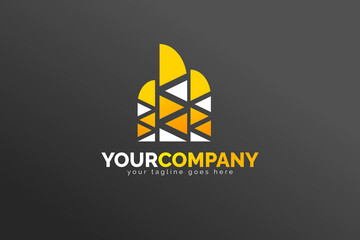 Simple Modern Isolated Trading Logo Template. In White and Yellow Color. For your trading company, business, brand, and many more