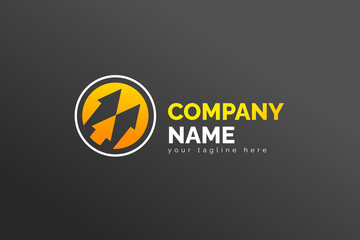 Simple Modern Isolated Trading Logo Template. In White and Yellow Color. For your trading company, business, brand, and many more