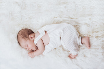 portrait of a sleeping baby - obrazy, fototapety, plakaty
