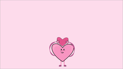 pink banner. advertising. love. congratulations on the holiday. Valentine's Day. vector illustration of heart