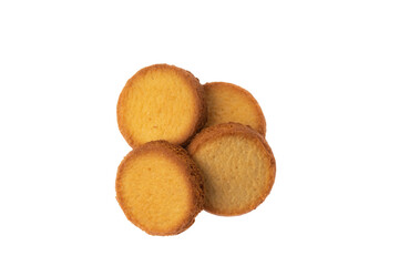 butter biscuits stacked one on top of the other isolated on white background space for text format or photo in png