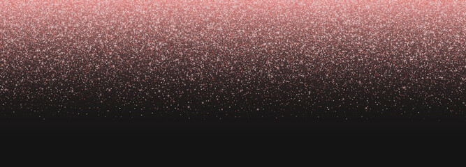 Pink glitter rain, falling magic rose gold sparkles, shiny fairy star dust, bright colorful confetti. Vector illustration.