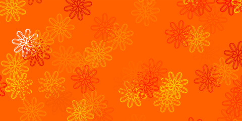 Light Orange vector natural backdrop with flowers.