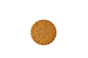 wholemeal biscuit isolated on white background text space format or photo in png