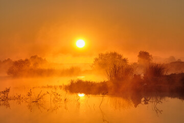 sunrise over the lake