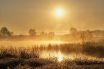 morning mist over the river