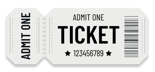 Simple white ticket for cinema or theatre