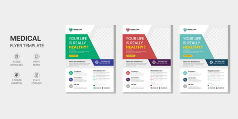 Corporate Medical Hospital Health Card Flyer Template