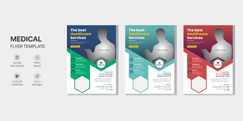 Corporate Medical Hospital Health Card Flyer Template