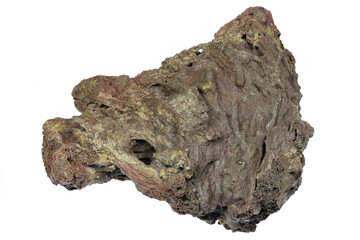 volcanic slag from Mount Etna, Sicily isolated on white background