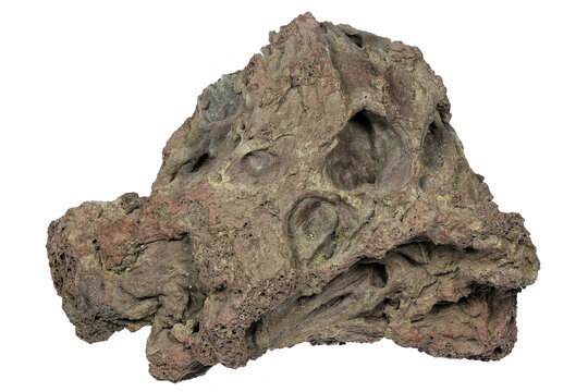 volcanic slag from Mount Etna, Sicily isolated on white background