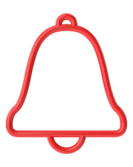 Christmas line art. Christmas bell. 3D illustration.