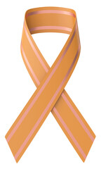 3D ribbon. Awareness ribbon. 3D illustration.