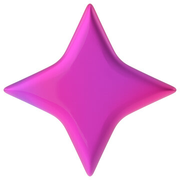 Starburst. 3D Star. Spangle Effect. 3D Illustration.