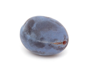 Ripe plum berries isolated on white background.