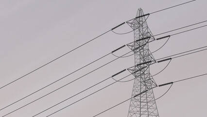 High Voltage Electric Transmission Tower 3d illustration