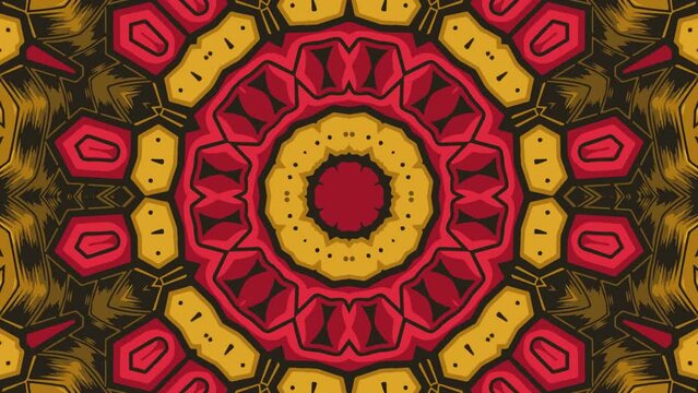 Tribal etnik ornament kaleidoscope moving motion graphics footage for music videos