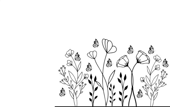 Flower Drawing Vectors  Free Illustrations Drawings PNG Clip Art   Backgrounds Images  rawpixel