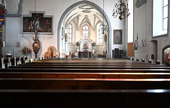interior of church Rankweil Cathedral in Austria