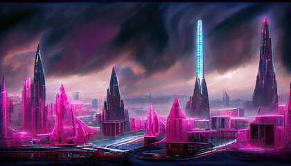 Obraz premium City in virtual reality