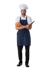 Portrait of a male chef cook holding knife