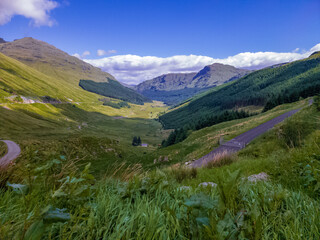 Fototapeta premium Rest and be Thankful Mountain Pass on Summer's Day