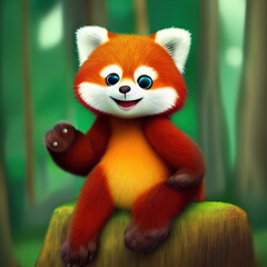 Fototapeta premium Red panda generated by AI