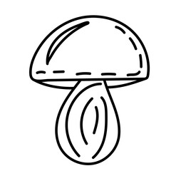 mushroom doodle sketch ,outline icon isolated vector