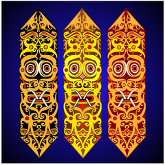 vector illustration, modification of the traditional Dayak shield motif