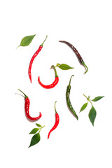Chili pepper on a white background. Isolate.