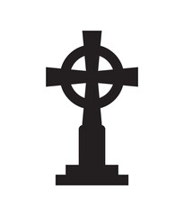 Obraz premium Halloween grave vector icon isolated on white background