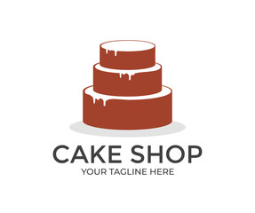 Cupcake, Sweet cake, Cake Bakery, Pastry shop, Cake shop logo design. Concept for cafe or bakery  vector design and illustration.